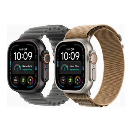 Apple Watch Ultra 4 titanyum kasa, doğal ve siyah – üretici görseli