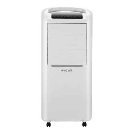Arçelik AC 7030 S beyaz dikey hava soğutucu, ön panel ve kontrol ekranı