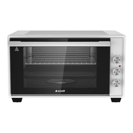 Arçelik MF 50 B beyaz 50 litre mini fırın, üç düğmeli kontrol paneli – üretici görseli