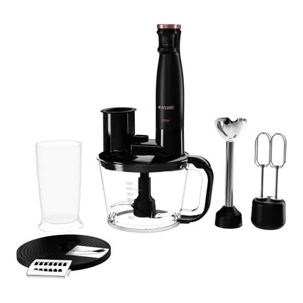 Arçelik RHB 6050 S Resital el blender seti, siyah, aparatlarıyla