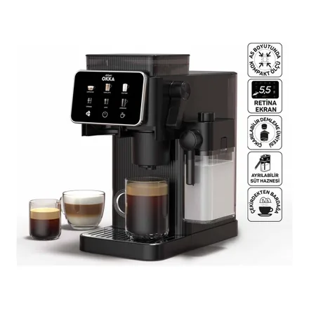 Arzum Okka Barista Compact OK0047 öğütücülü espresso makinesi, süt haznesiyle