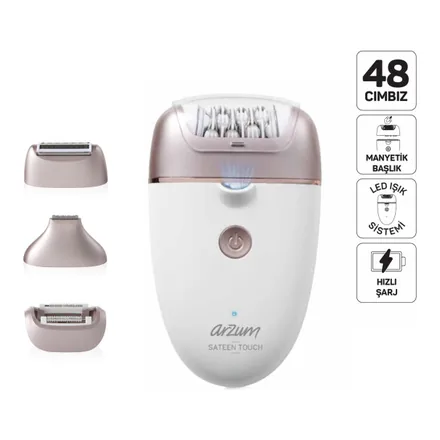 Arzum Sateen Touch AR5175 Şarjlı Epilasyon Seti epilatör ve aksesuarları