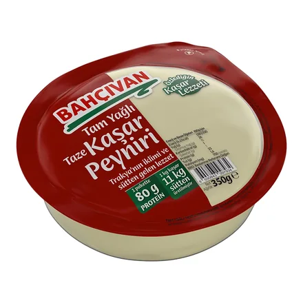 Bahçıvan Tam Yağlı Taze Kaşar Peyniri ambalajı