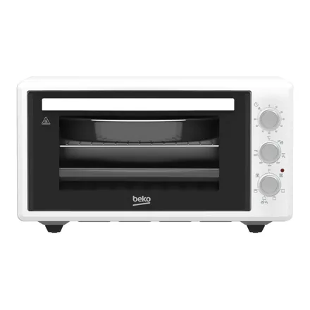Beko BSUF 4000 MEB beyaz 40 litre mini fırın, siyah cam kapak – üretici görseli