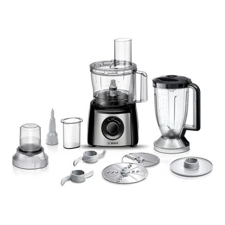 Bosch MultiTalent 3 MCM3501M mutfak robotu, hazne, diskler ve karıştırma kabıyla
