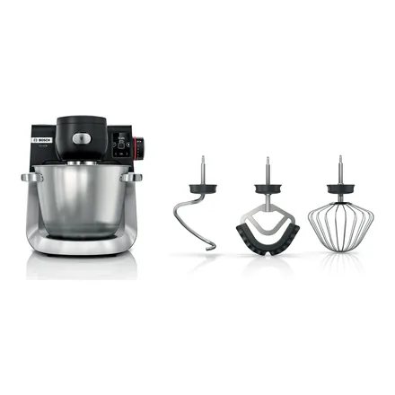 Bosch Serie 6 MUMS6ZS00 hamur yoğurma makinesi, yoğurma kancası, karıştırıcı ve çırpma teliyle