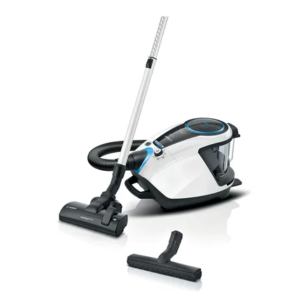 Bosch Serie 8 ProSilence BGS7SIL1 beyaz torbasız elektrikli süpürge ve başlıkları