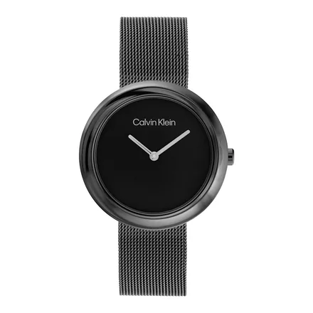 Calvin Klein Twisted Bezel 25200015 siyah çelik bilezikli kadın kol saati