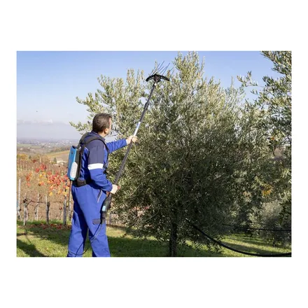 Campagnola Hercules 6 akülü zeytin silkme makinesi, uzun karbon çubuklu tarak başlığı