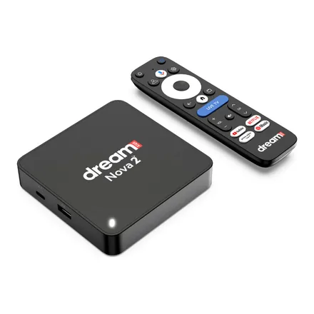 Dreamstar Nova 2 4K Google TV box ve kumandası