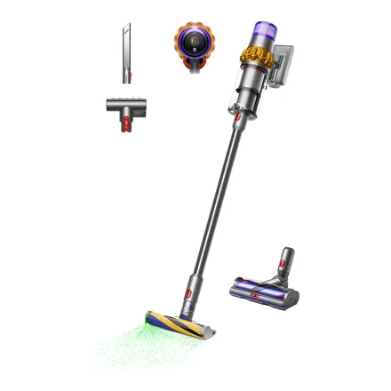 Dyson V15 Detect Absolute kablosuz dikey süpürge ve başlıkları