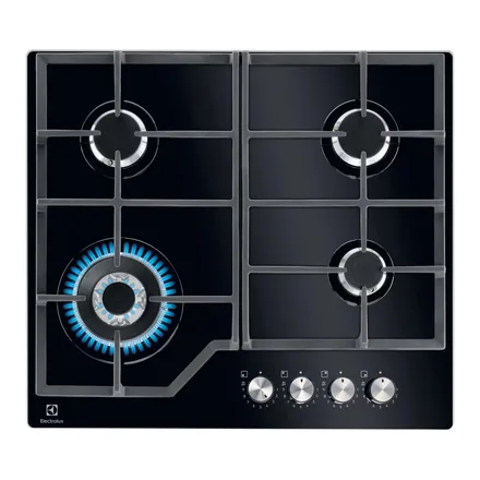Electrolux KGG64362K wok gözlü siyah gazlı cam ankastre ocak