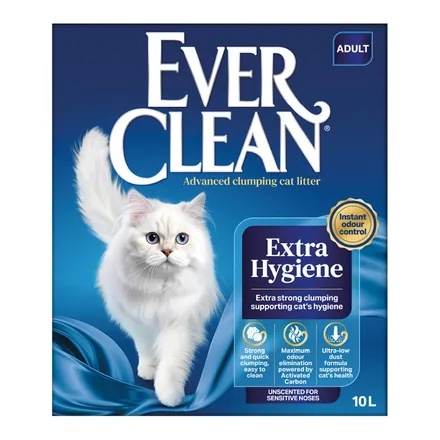 Ever Clean Extra Hygiene Unscented kokusuz topaklanan kedi kumu 10 L kutusu