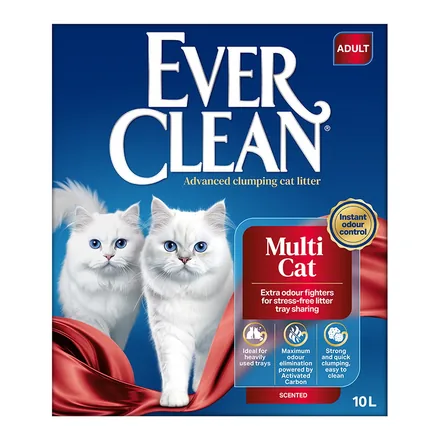 Ever Clean Multi Cat çok kedili evler için topaklanan kedi kumu 10 L kutusu