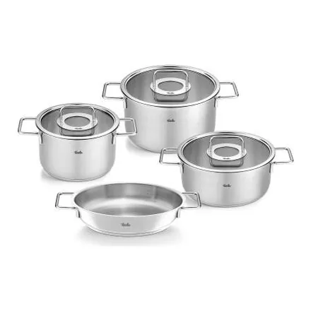 Fissler Pure Collection 7 parça cam kapaklı çelik tencere seti – üretici görseli