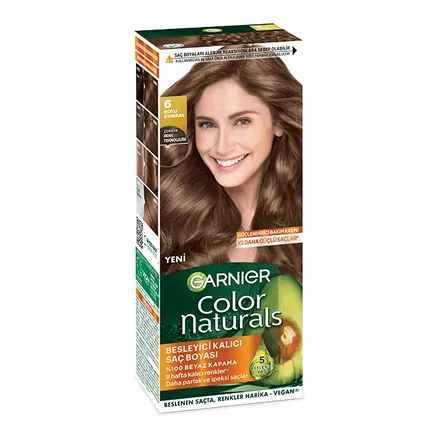 Garnier Color Naturals 6 Koyu Kumral besleyici kalıcı saç boyası kutusu