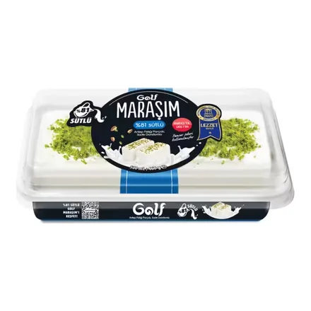 Golf Maraşım %81 Sütlü Sade 500 ml dondurma ambalajı