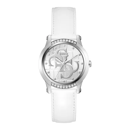 Guess Annette GW0860L3 beyaz deri kayışlı taşlı kadın kol saati