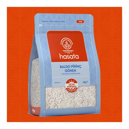 Hasata Gönen Baldo Pirinç 1 kg ambalajı