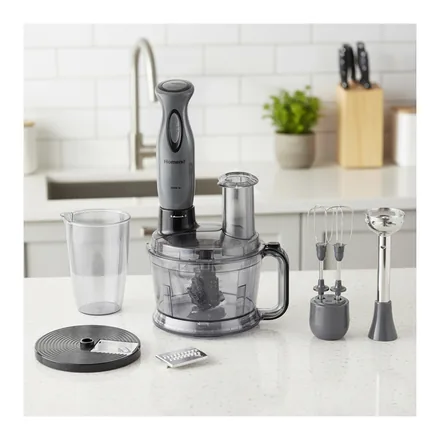 Homend Functionall 2851H antrasit mutfak robotu, el blenderi ve doğrayıcı hazneyle