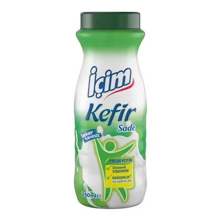 İçim Kefir Sade 250 ml şişe ambalajı