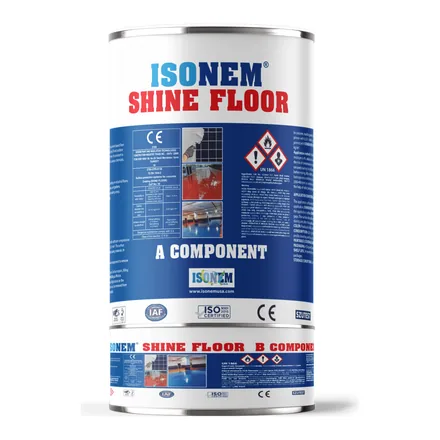 Isonem Shine Floor iki bileşenli fayans ve zemin kaplaması A ve B komponent kutuları