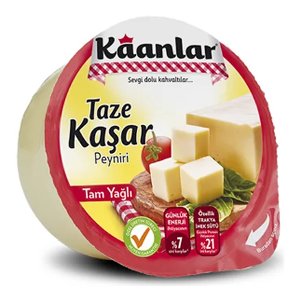 Kaanlar Tam Yağlı Taze Kaşar Peyniri 400 g ambalajı