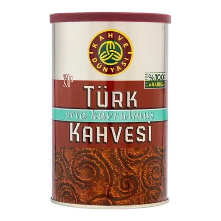 Kahve Dünyası Orta Kavrulmuş Türk Kahvesi 250 g teneke kutu