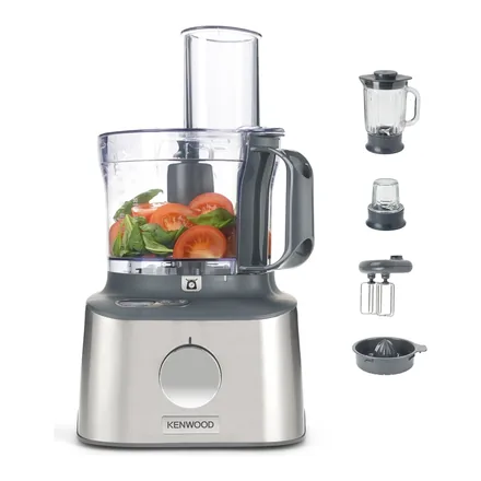 Kenwood MultiPro Compact+ FDM313SS mutfak robotu, cam blender ve aparatlarıyla