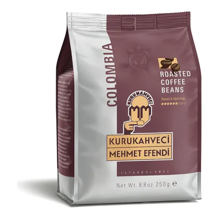 Kurukahveci Mehmet Efendi Colombia Çekirdek Kahve 250 g paketi