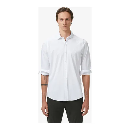 Lacoste erkek slim fit beyaz gömlek CH2422 – üretici görseli