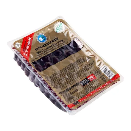 Marmarabirlik 800 gr Doğal Salamura Siyah Zeytin XL vakum ambalajı