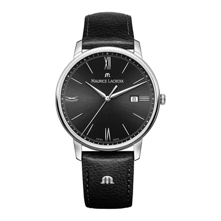 Maurice Lacroix Eliros 40 mm siyah kadranlı deri kayışlı kol saati