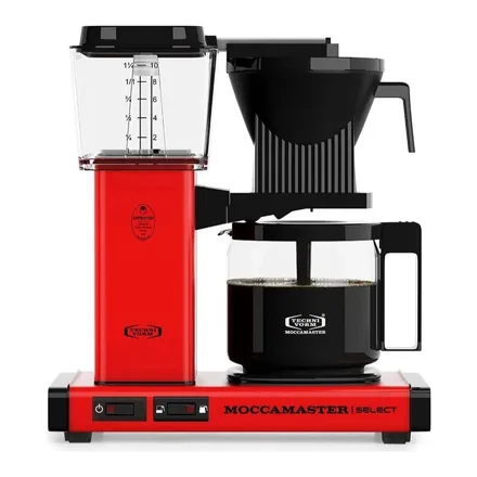 Moccamaster KBG Select filtre kahve makinesi, kırmızı, cam potlu