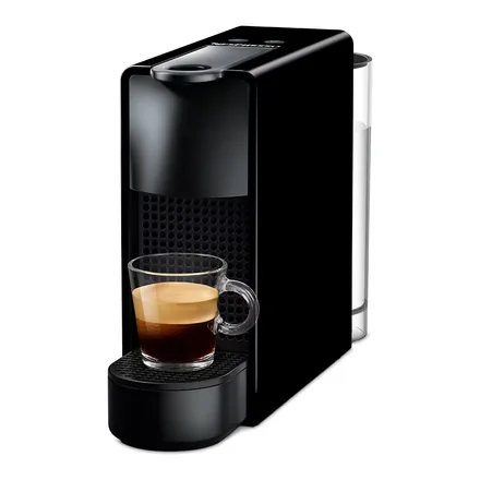 Nespresso Essenza Mini siyah kapsül kahve makinesi, espresso fincanıyla