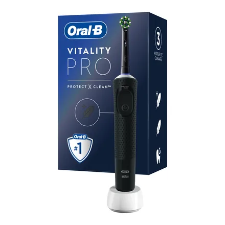 Oral-B Vitality Pro siyah şarjlı diş fırçası ve kutusu
