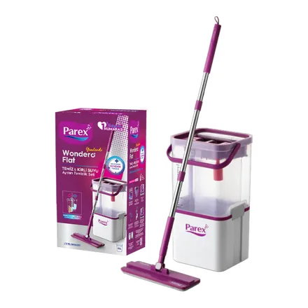 Parex Wondero Flat çift hazneli düz mop temizlik seti ve kutusu