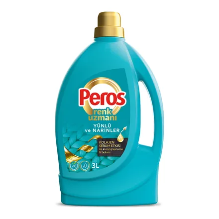 Peros Renk Uzmanı Yünlü ve Narinler sıvı çamaşır deterjanı 3 litre
