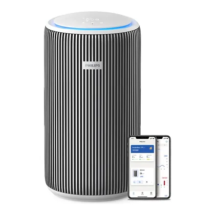 Philips PureProtect 3200 AC3220/10 hava temizleyici ve uygulama ekranı