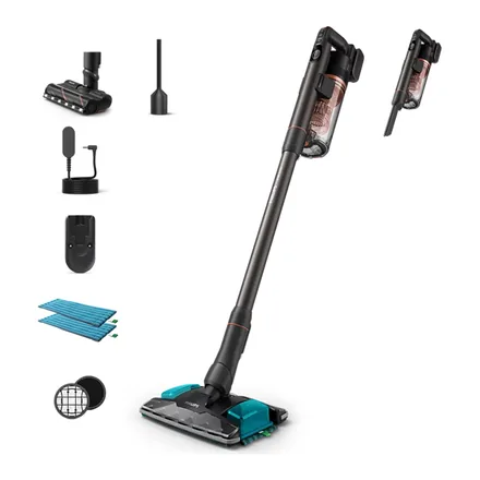 Philips Aqua Plus 8000 XC8153/10 kablosuz dikey süpürge ve aksesuarları