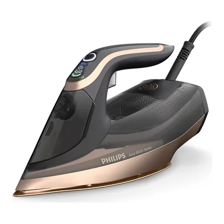 Philips Azur 8000 Serisi DST8070/80 buharlı ütü, siyah gövde ve SteamGlide Elite taban – üretici görseli
