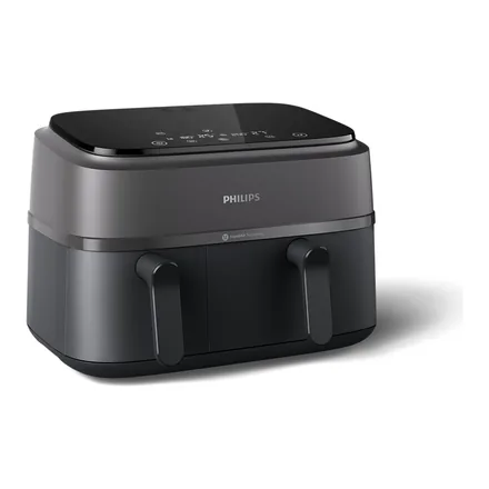 Philips 3000 Serisi Çift Hazneli Airfryer NA350/00, iki çekmeceli gri gövde