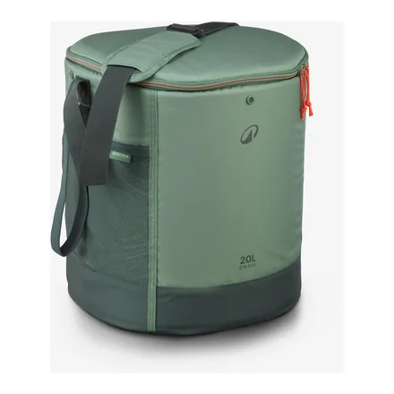 Quechua Outdoor Katlanabilir Soğutucu 20 L, yeşil kumaş gövde ve omuz askısı – üretici görseli