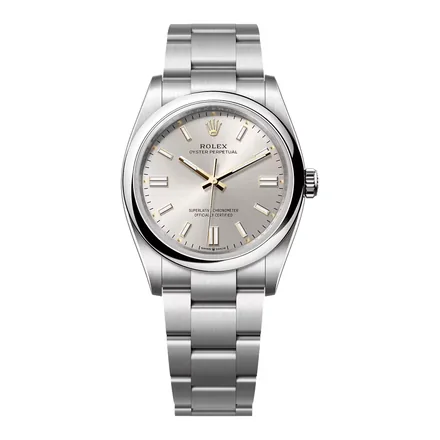 Rolex Oyster Perpetual 36 126000 gümüş kadranlı Oystersteel saat