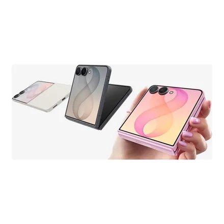 Samsung Galaxy Z Flip8 katlanabilir telefon açık ve kapalı görünüm – üretici görseli