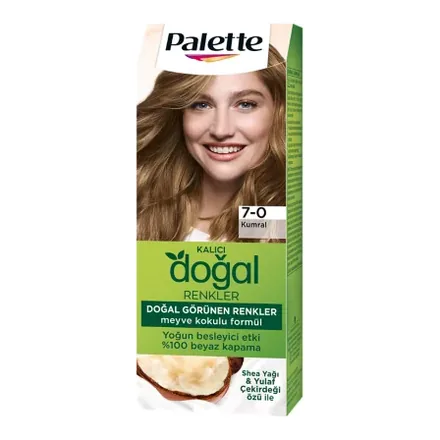 Schwarzkopf Palette Kalıcı Doğal Renkler 7-0 Kumral saç boyası kutusu