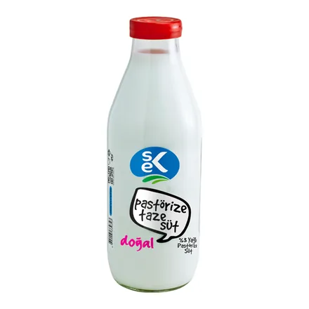 SEK Cam Şişe Pastörize Süt 1 litre