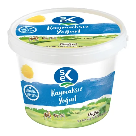SEK Yağlı Kaymaksız Yoğurt 2000 g kova ambalajı