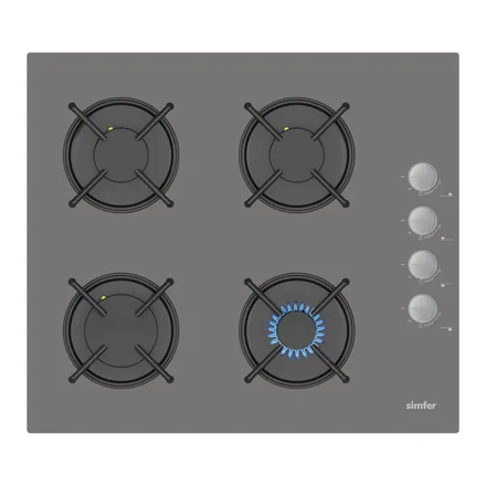 Simfer 3538-N 60 cm gri cam 4 gözlü gazlı ankastre ocak