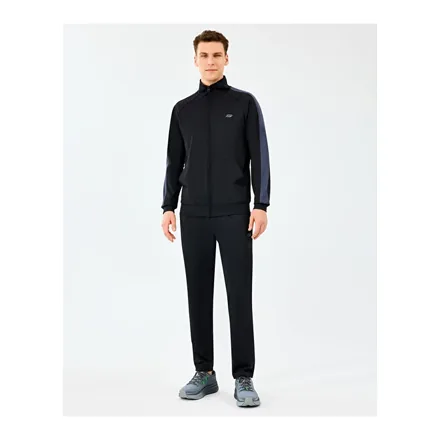Skechers Performance Warm Up siyah erkek eşofman takımı, tam fermuarlı üst